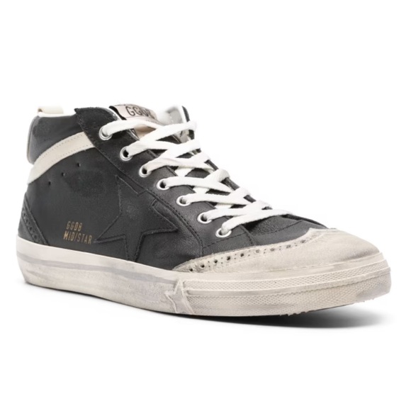 Golden Goose Mid Star Sneakers Men Black, White Nubuk NIB Auth - Picture 2 of 5